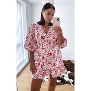 La Maison Talulah Dance And Romance Crochet eyelet Mini Dress sz L